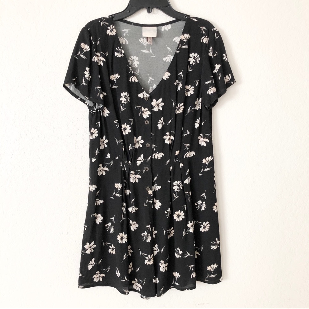 Black Floral Romper